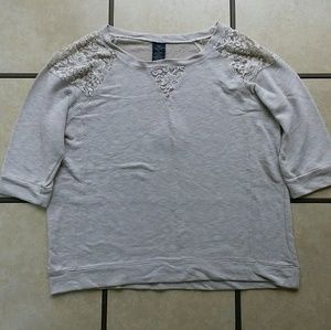Women's Size: (2X) Beige 3/4 Sleeve Sweater Top